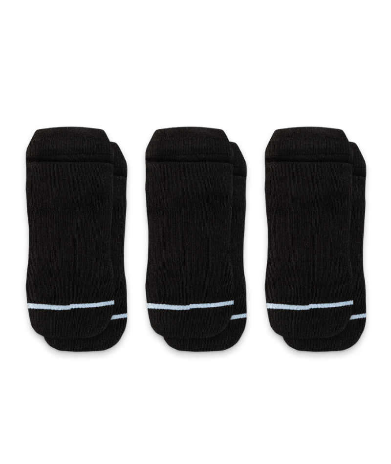 Flagship Black Supima Cotton Ankle Socks 3-Pack