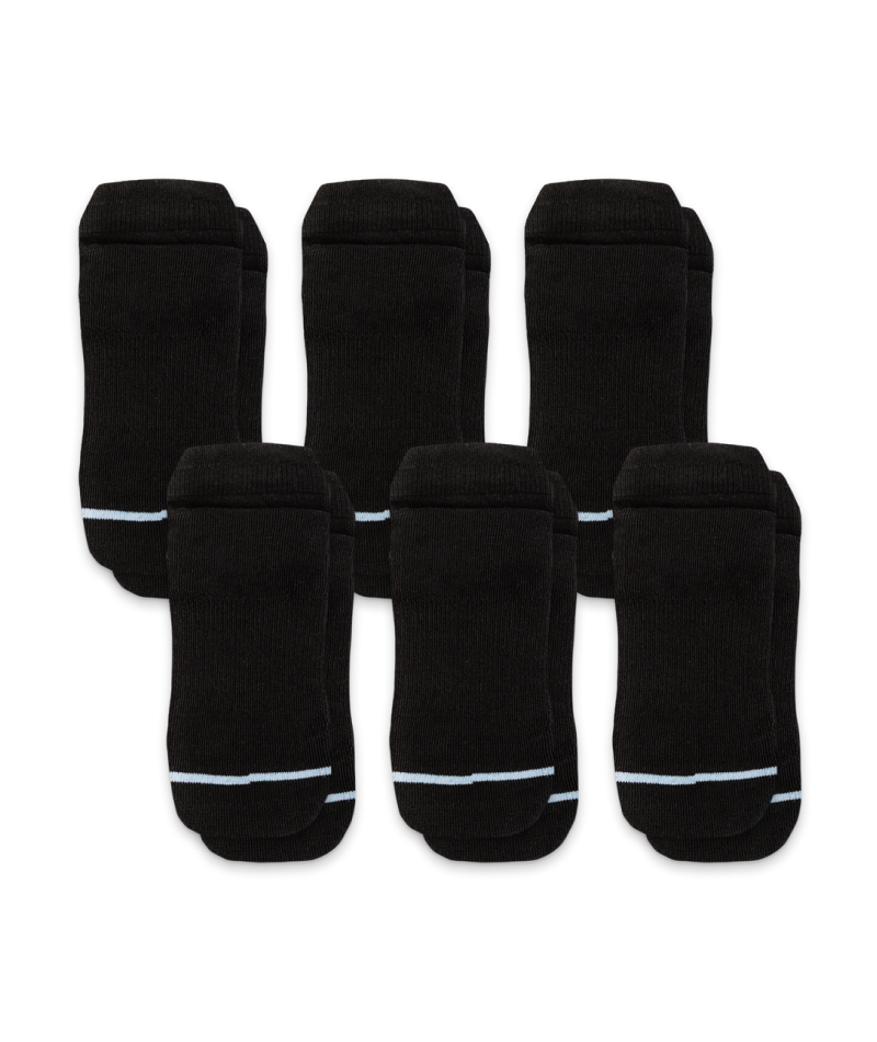 Flagship Black Supima Cotton Ankle Socks 6-Pack