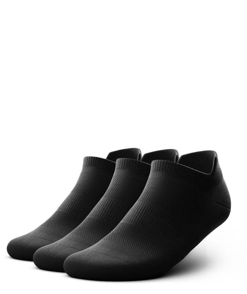Flagship Ankle Socks Black 3-Pack