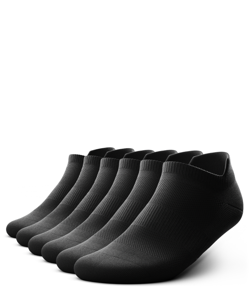 Flagship Ankle Socks Black 6-Pack