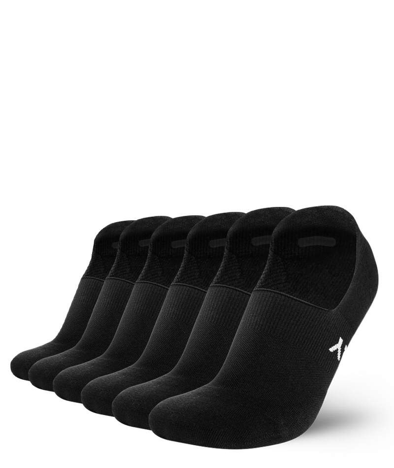 Flagship No Show Socks Black 6-Pack