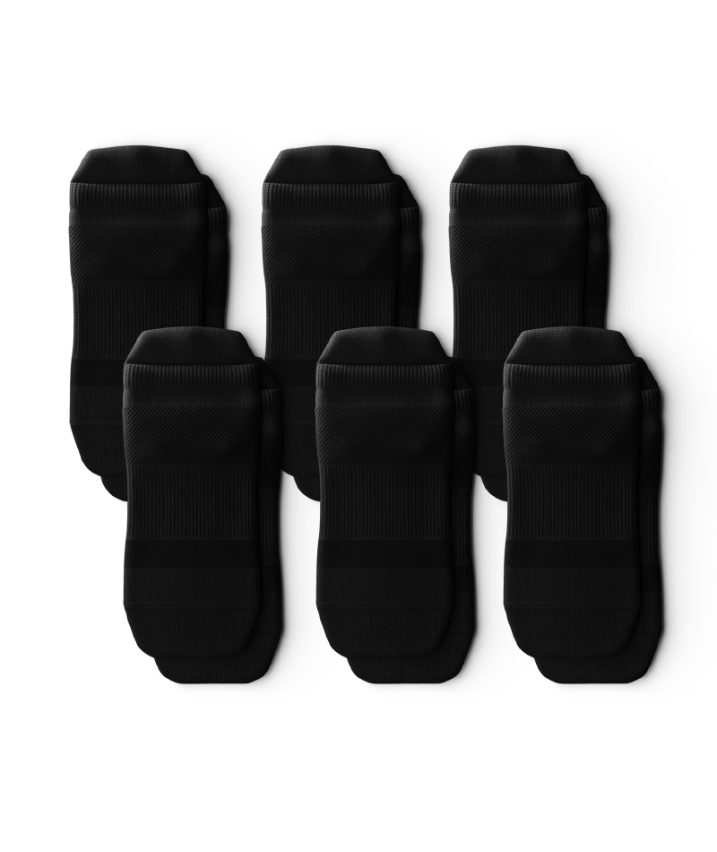 Flagship Black Athletic Ankle Socks 6-Pack