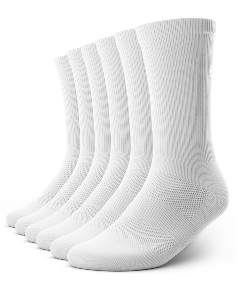 Flagship Crew Socks White 6-Pack