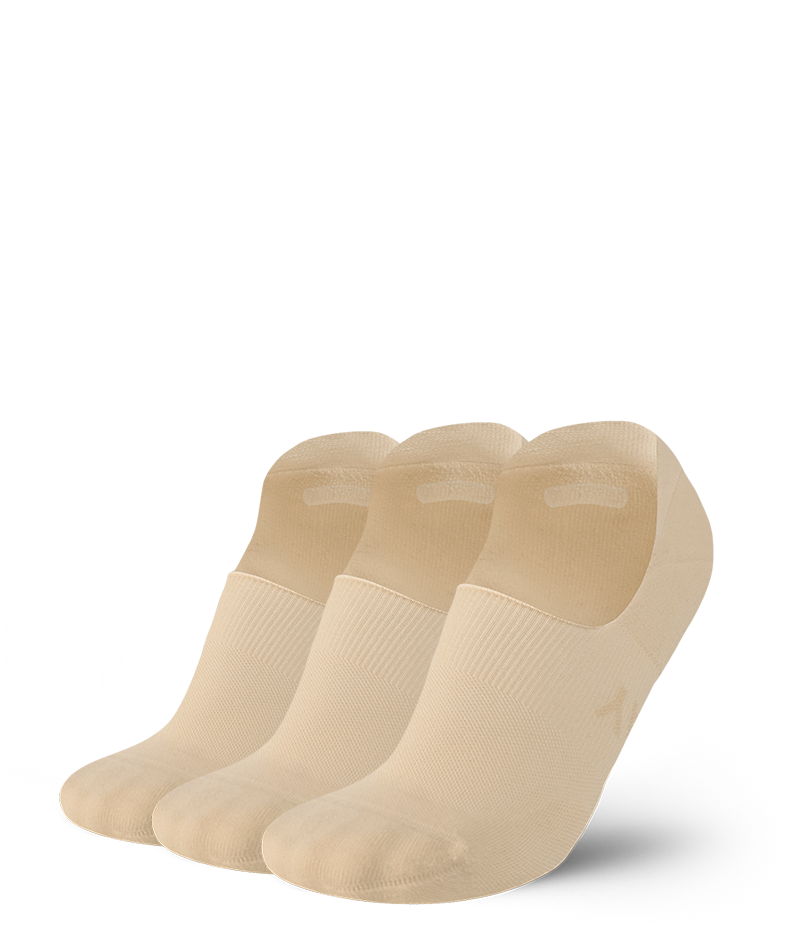 Flagship Beige No Show Socks 3-Pack