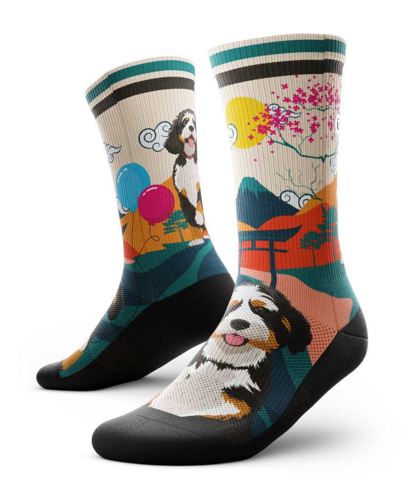 Bernedoodle Athletic Crew Socks