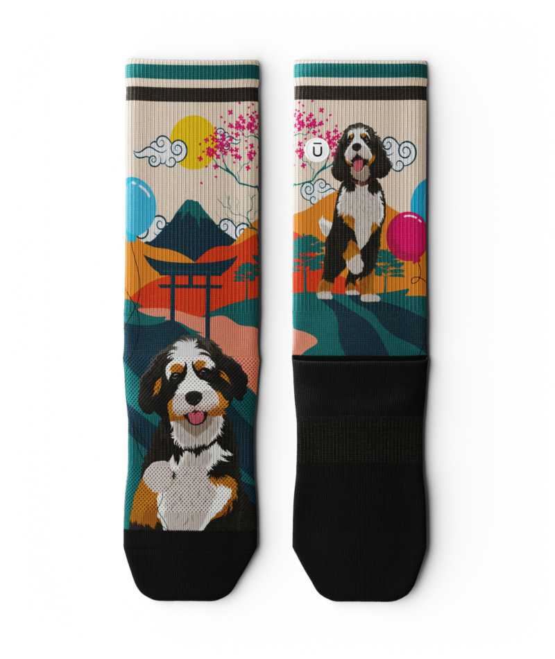Bernedoodle Athletic Crew Socks
