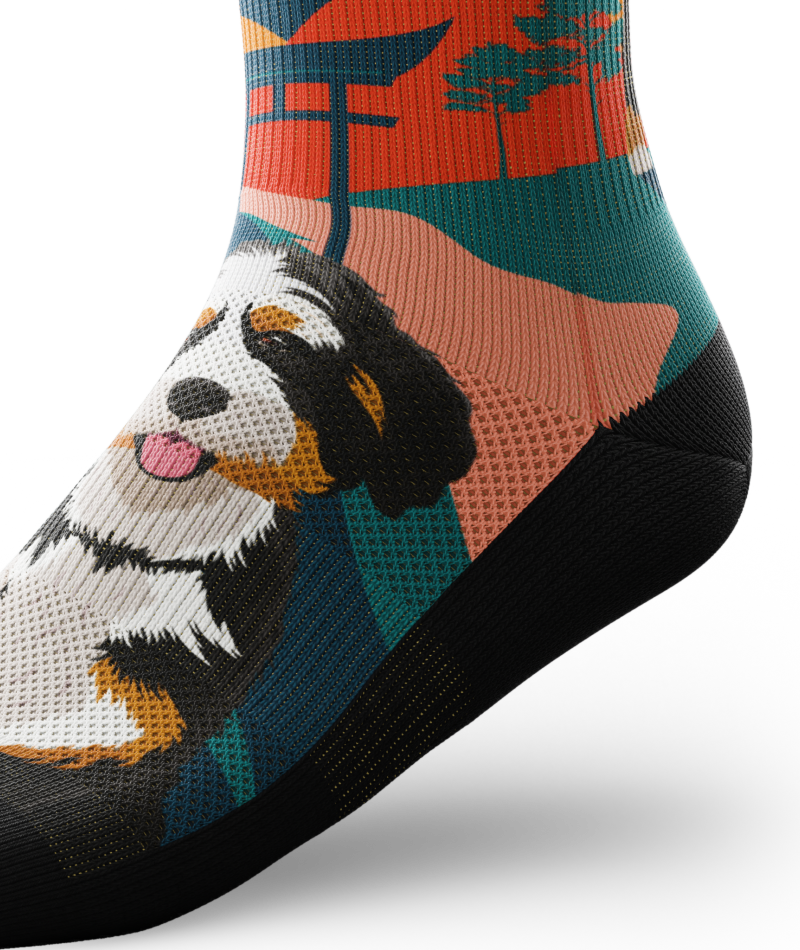 Bernedoodle Athletic Crew Socks