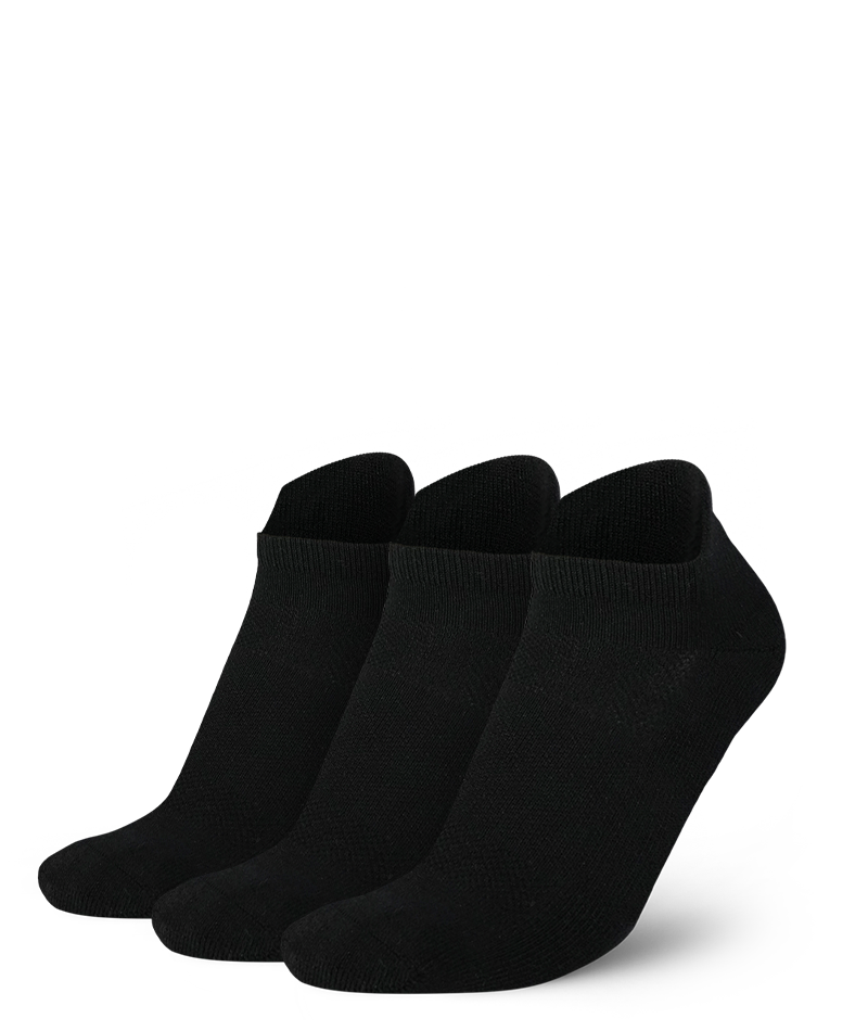 Merino Ankle Socks Black 3-Pack