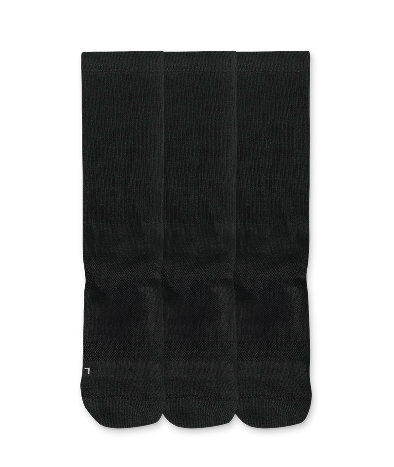 Merino Crew Socks Black 3-Pack