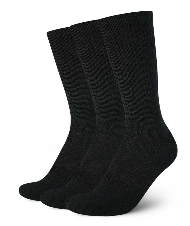 Merino Crew Socks Black 3-Pack