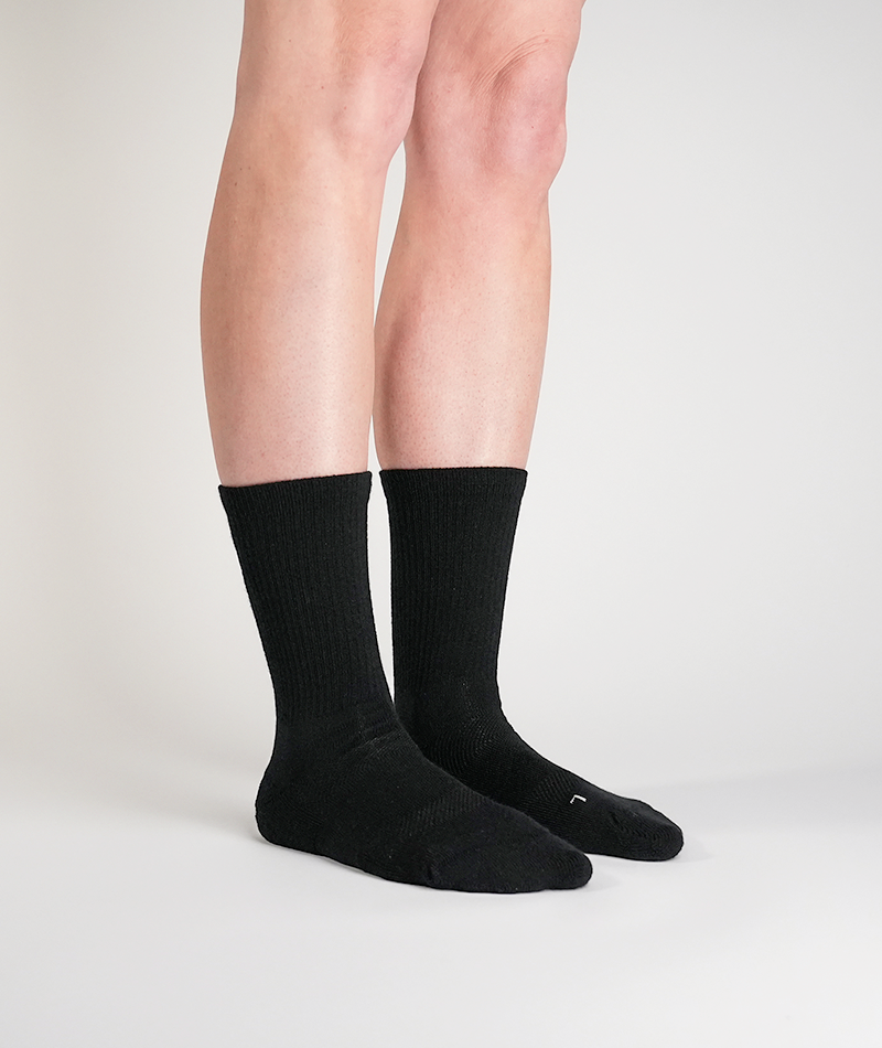 Merino Crew Socks Black