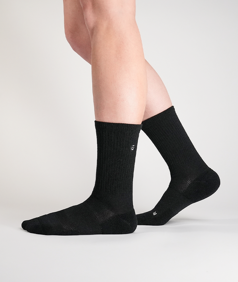 Merino Crew Socks Black