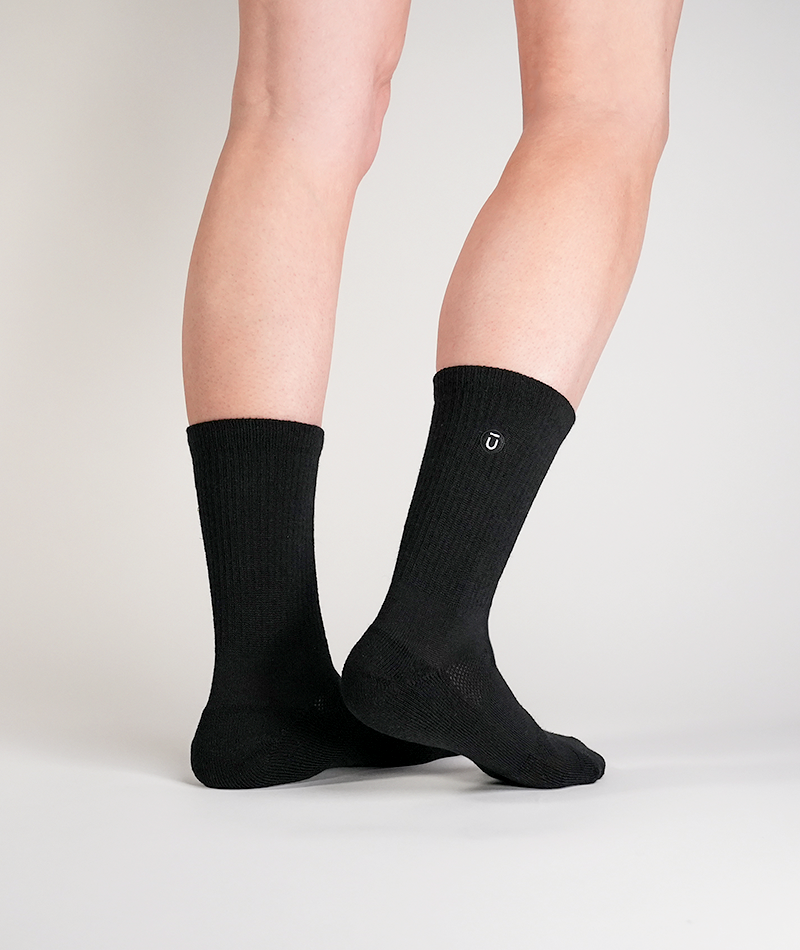 Merino Crew Socks Black