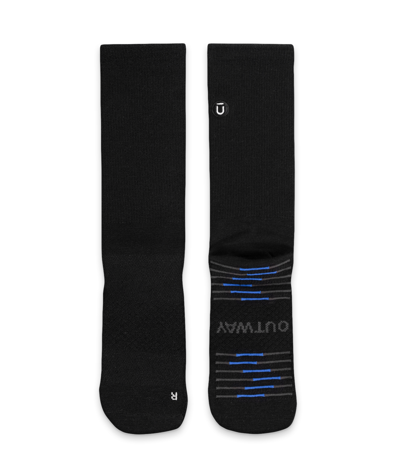 Flagship Black Merino Wool Lite Crew Socks