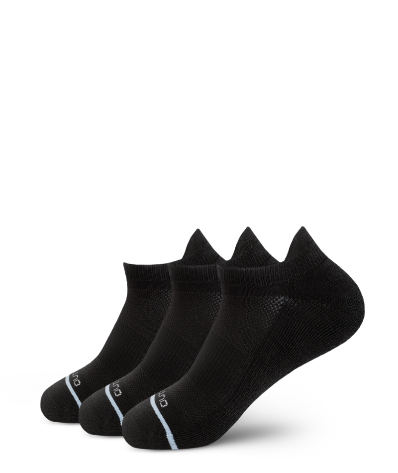 Lot de 3 chaussettes courtes en coton Supima noir emblématique