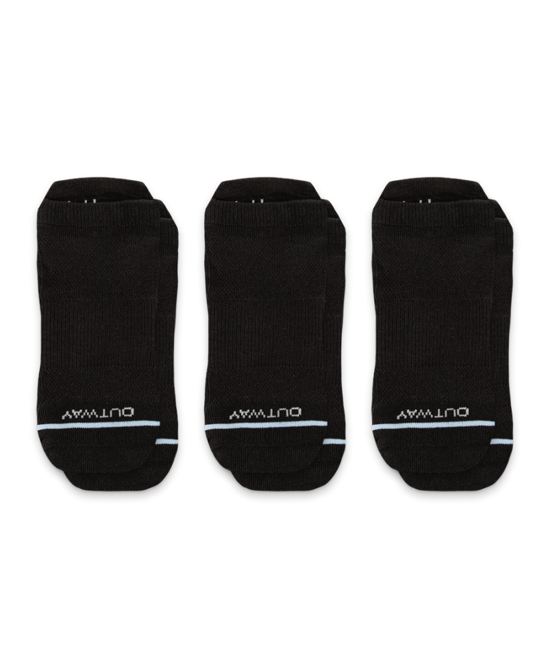 Flagship Black Supima Cotton Ankle Socks 3-Pack