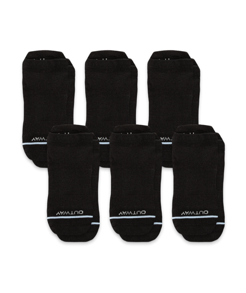 Flagship Black Supima Cotton Ankle Socks 6-Pack