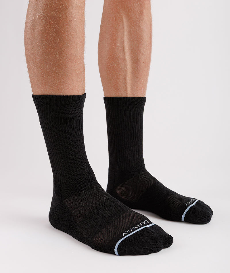 Flagship Black Supima Cotton Crew Socks