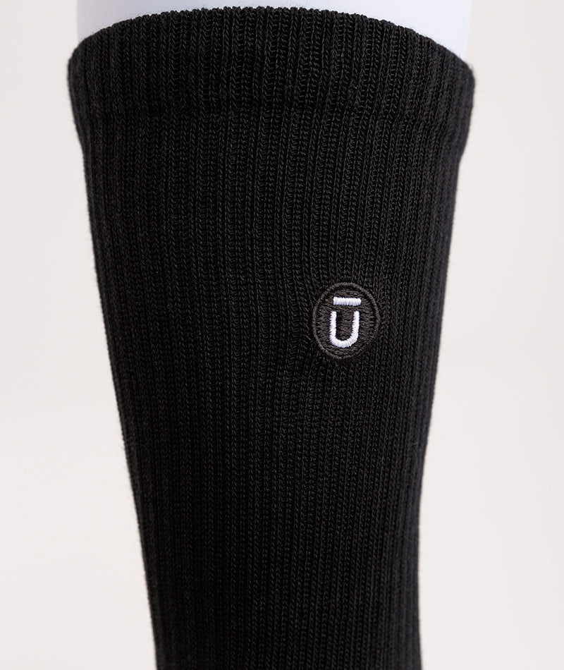 Chaussettes noires ras du cou en coton Supima haut de gamme