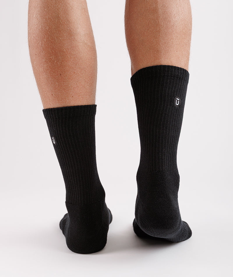 Flagship Black Supima Cotton Crew Socks