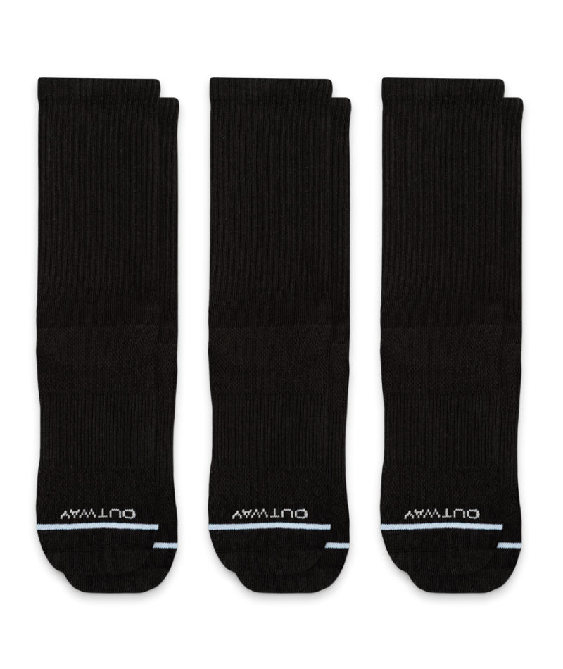 Lot de 3 paires de chaussettes ras du cou Flagship en coton Supima noir