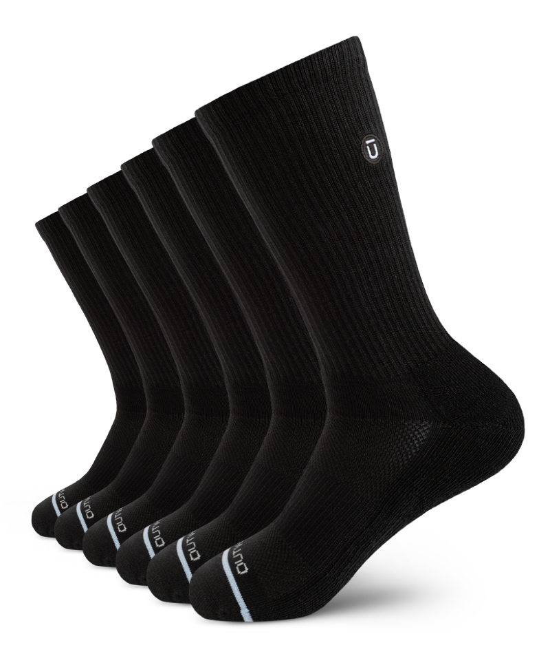 Lot de 6 paires de chaussettes ras du cou en coton Supima noir de première qualité