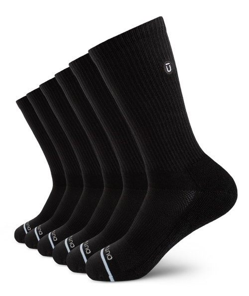 Flagship Black Supima Cotton Crew Socks 6-Pack