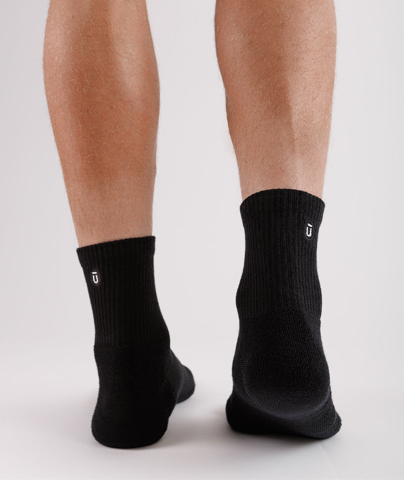 Flagship Black Supima Cotton Quarter Socks