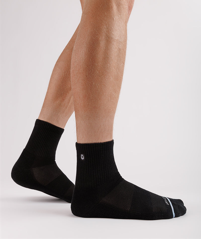 Flagship Black Supima Cotton Quarter Socks