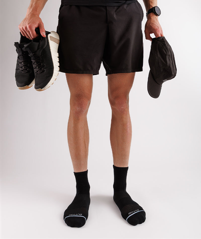 Flagship Black Supima Cotton Quarter Socks