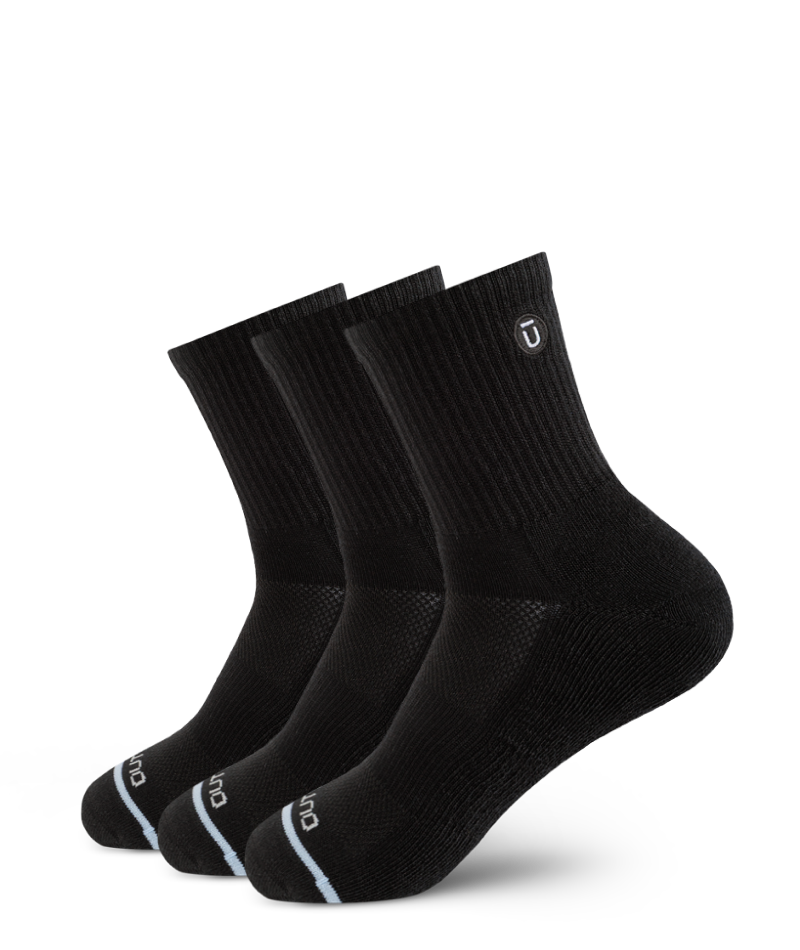 Flagship Black Supima Cotton Quarter Socks 3-Pack