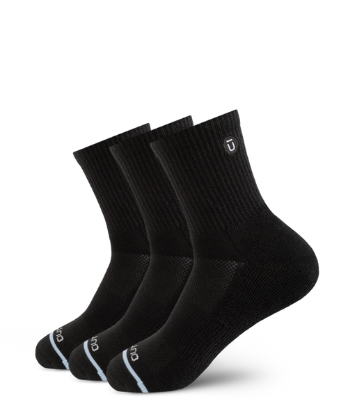 Flagship Black Supima Cotton Quarter Socks 3-Pack