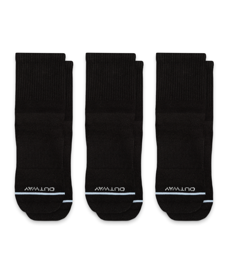 Lot de 3 chaussettes courtes en coton Supima noir emblématique
