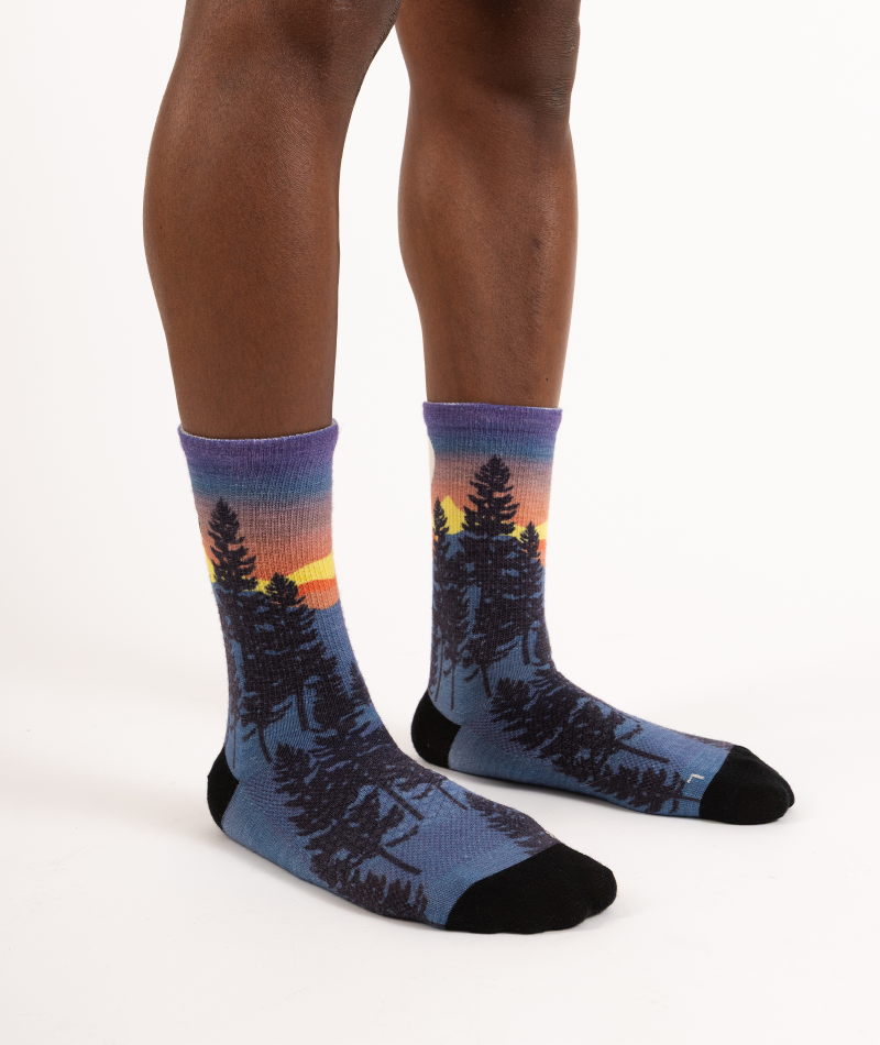 Chaussettes ras du cou légères en laine mérinos Bright Night