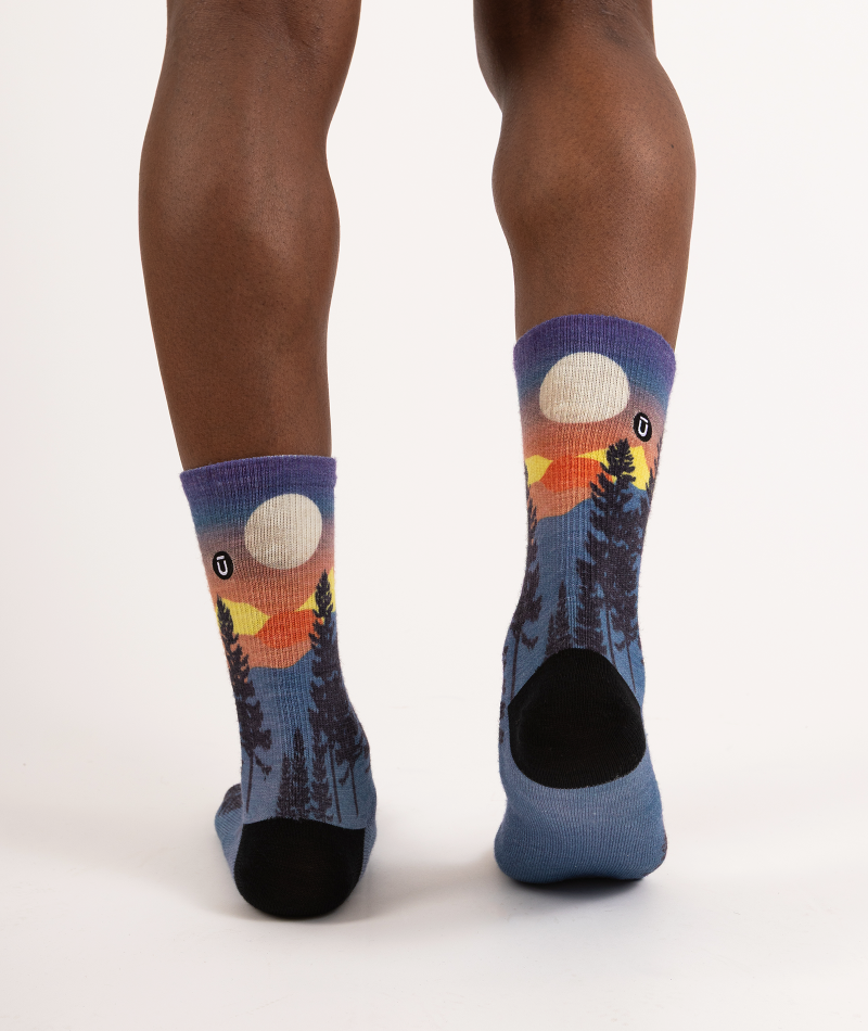 Chaussettes ras du cou légères en laine mérinos Bright Night