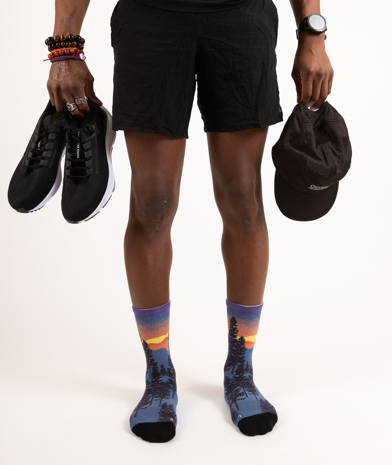 Chaussettes ras du cou légères en laine mérinos Bright Night