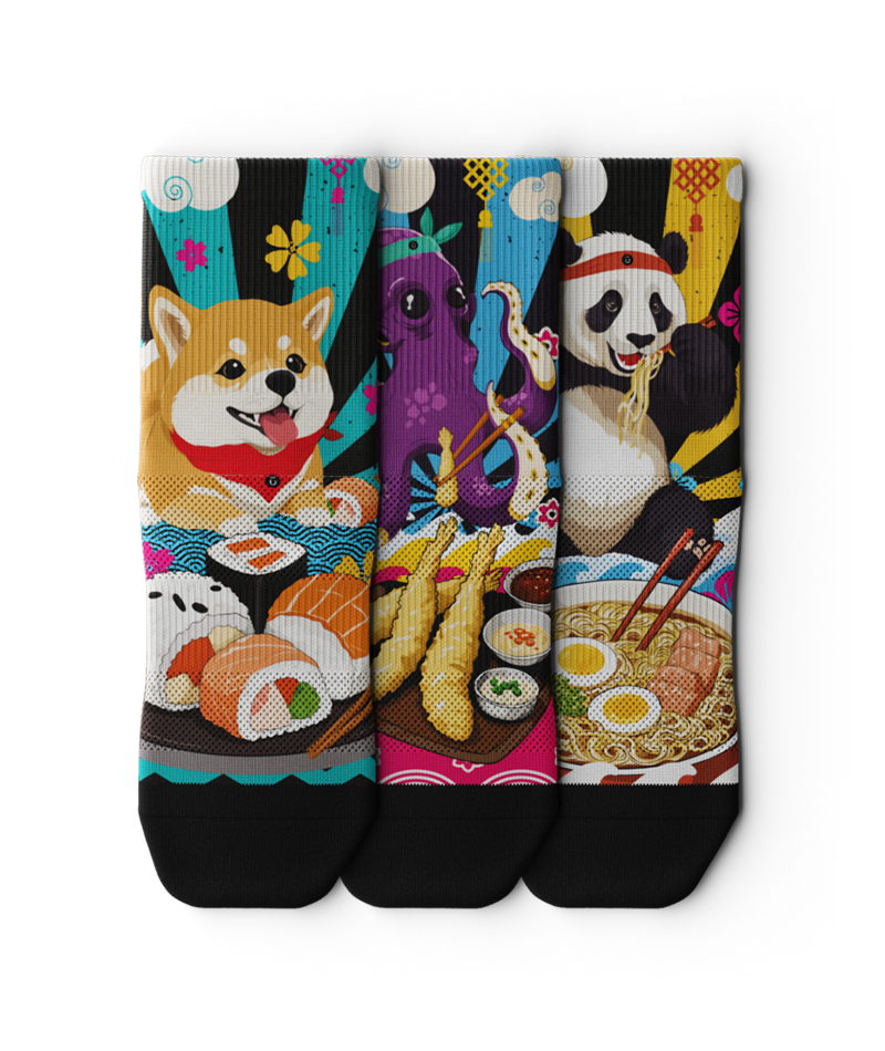 Chow Down Quarter Socks 3-Pack