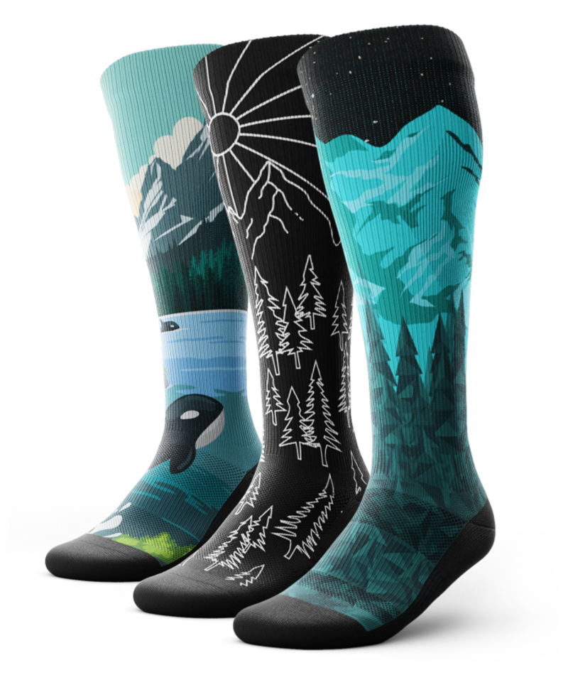 Lot de 3 chaussettes de compression montantes Coast to Trail Athletic