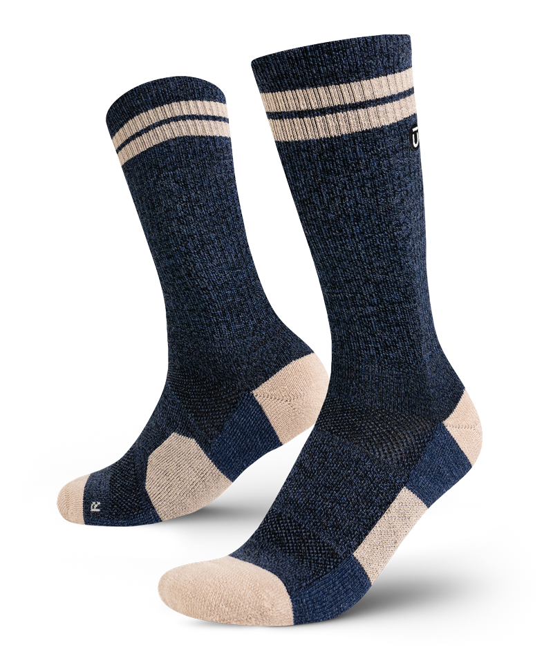 Cobalt Merino Wool Midweight Crew Socks