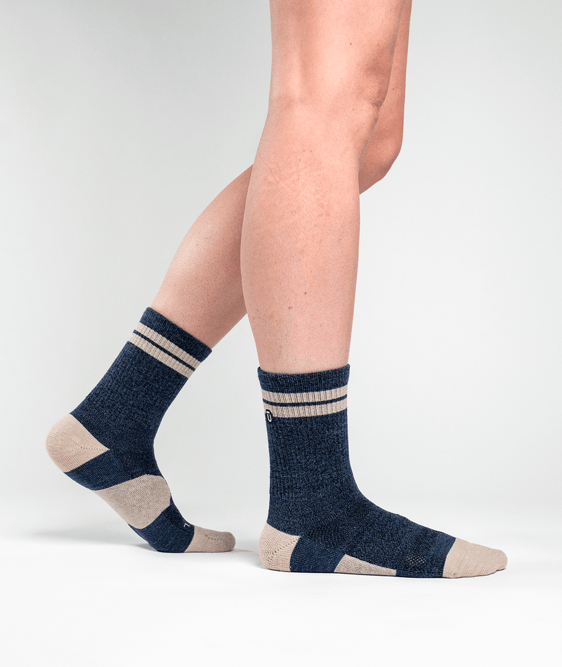Cobalt Merino Wool Midweight Crew Socks