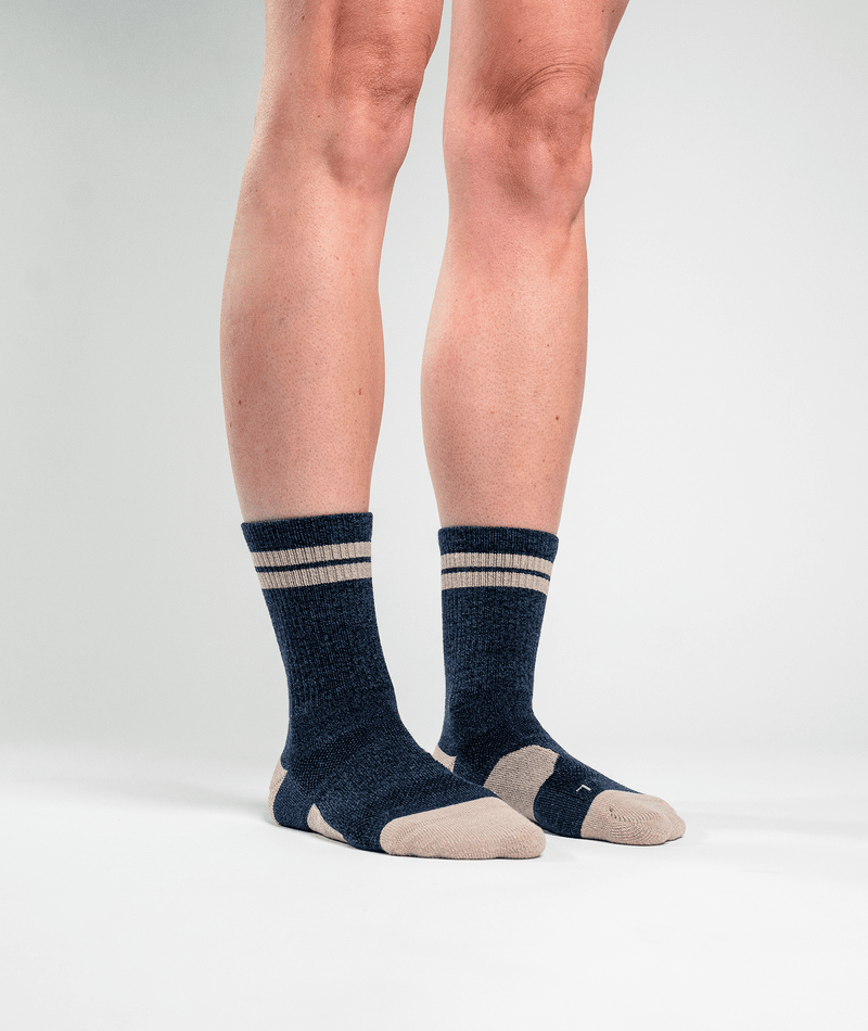 Cobalt Merino Wool Midweight Crew Socks