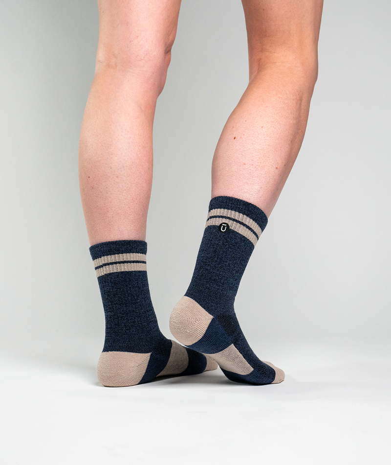 Cobalt Merino Wool Midweight Crew Socks