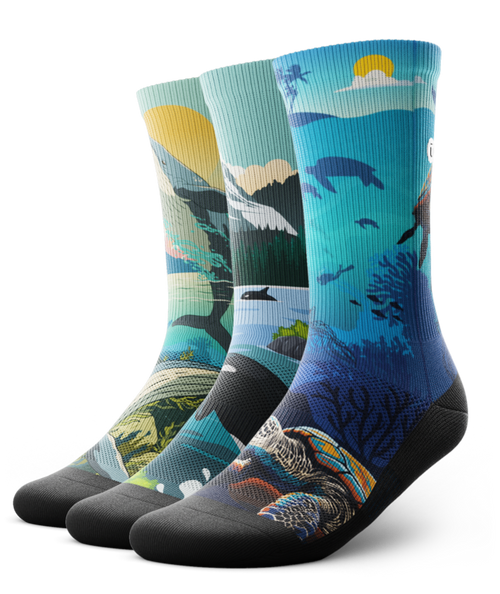 Chaussettes de sport ras du cou Deep Blue, paquet de 3