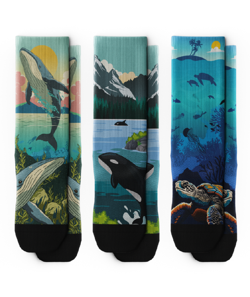 Deep Blue Athletic Crew Socks 3-Pack