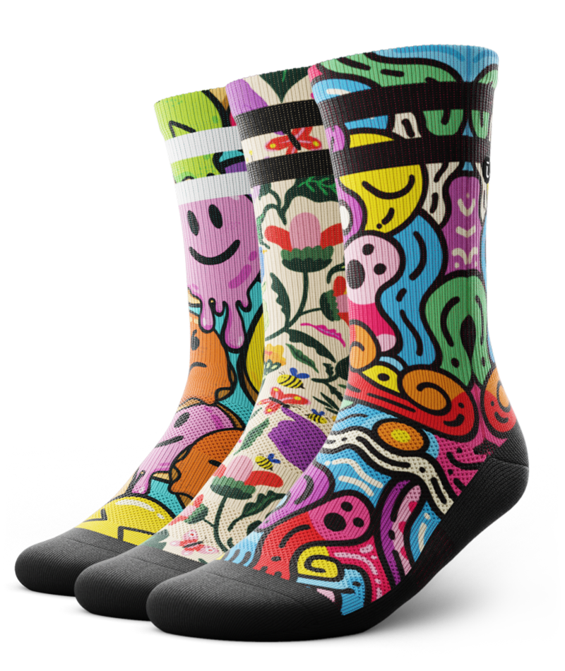 Dopamine Drip Athletic Crew Socks 3-Pack
