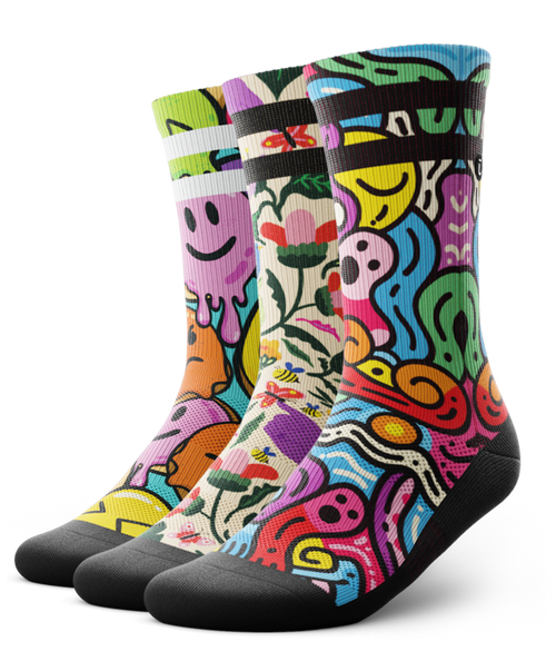 Dopamine Drip Athletic Crew Socks 3-Pack