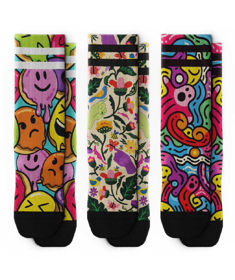 Dopamine Drip Athletic Crew Socks 3-Pack