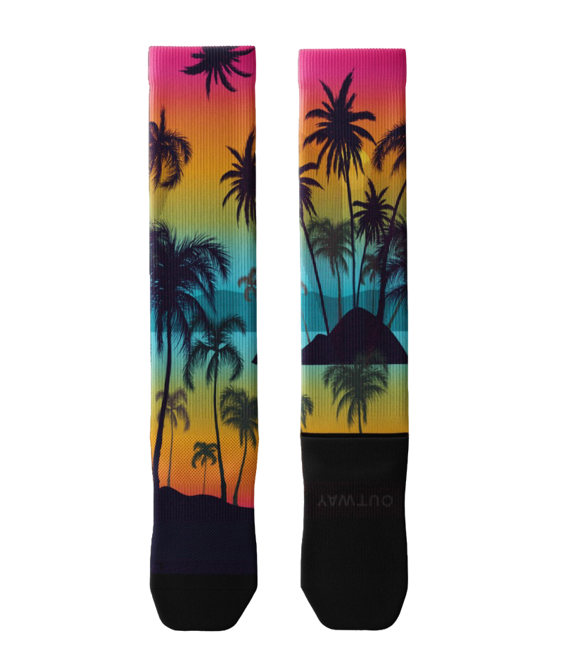 Electric Tropics Athletic Knee High Compression Socks