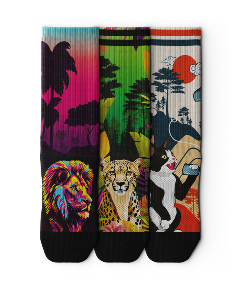 Feline Crew Socks 3-Pack