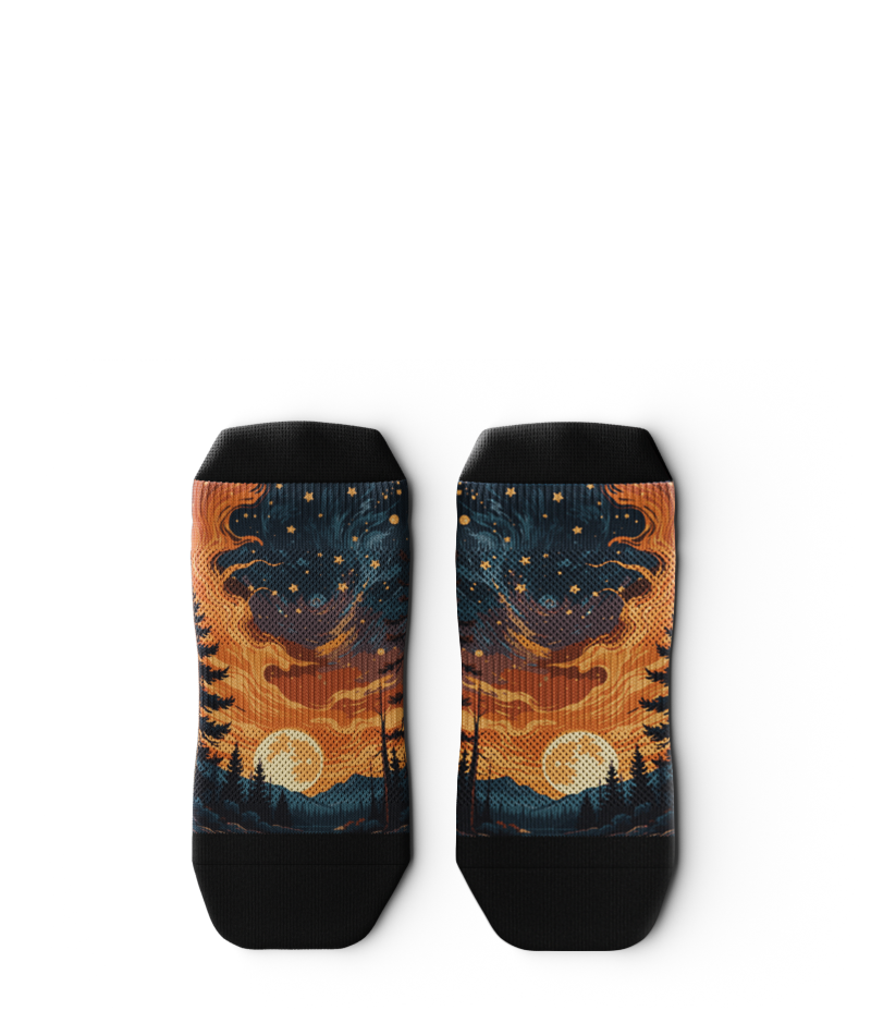 Fiery Night Athletic Ankle Socks